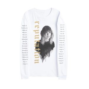 Taylor Swift White Long Sleeve Reputation Stadium Tour Official Merch